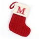 thumbnail image 1 of Medias navideñas personalizadas con letras del alfabeto: calcetines de dulces festivos con lazo para colgar, ideales para decorar el árbol y regalar en las fiestas., 1 of 2
