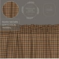 thumbnail image 3 of VHC Brands Prescott Rustic 63"x36" Panel Pair Brown Rod Pocket Cotton Plaid Tie Back(s) Window Curtains, 3 of 5