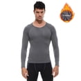 thumbnail image 3 of Men's Thermal Long Sleeve Compression Shirts, Athletic Base Layer Top, Winter Gear Running T-Shirt S-2XL, 3 of 4