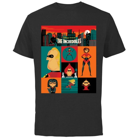 Disney and Pixar's The Incredibles Color Block - Short Sleeve Cotton T-Shirt for Adults - Customized-Black