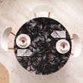 thumbnail image 4 of Ambesonne Forest Fitted Round Tablecloth, Wild Nature Floral Pattern, 40"- 44" Diameter, Charcoal Grey and Pale Tan, 4 of 5