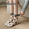 thumbnail image 3 of Vintage Style Crew Socks with Cute Floral Cuff for Women, 3 of 7