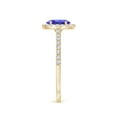 thumbnail image 4 of ANGARA Natural Oval Tanzanite Halo Ring with Diamond Accents in 14K Yellow Gold for Women (Size-7x5mm) | December Birthstone, Birthday, Anniversary, Jewelry Gift for Women | Natural Tanzanite Ring, 4 of 9