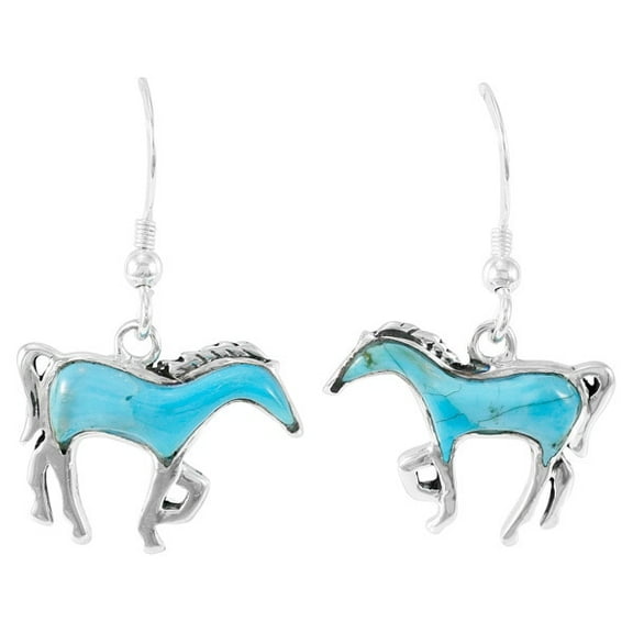 Turquoise Horse Earrings for Women Sterling Silver 925 | Turquoise Network | E1054-C75