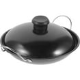 thumbnail image 1 of LEEYNEER Wok Rond en Acier Inoxydable Noir 1 Pcs Accessoire de Cuisine Intérieur, 1 of 5