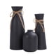 thumbnail image 4 of Juego de 3 jarrones de flores de cerámica, adorno de capullo, jarrón nórdico brillante de mesa. Negro, 4 of 9
