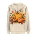thumbnail image 3 of FKELYI Thanksgiving Pumpkins Zipper Hoodies Size L Soft Women Zip Hoodie Sweatshirt Coat Happy Fall Stretchy y2k Streetwear Hoodies with Drawstring, 3 of 6