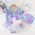 thumbnail image 2 of Girl Swimsuit Ruffle Cute Tops Girls Bathing Suit Beach Pool Swimwear Cover Up Dresses Tankini Set with Skirt Girls Swimsuits Size 10-12 Birthday Party, 2 of 7