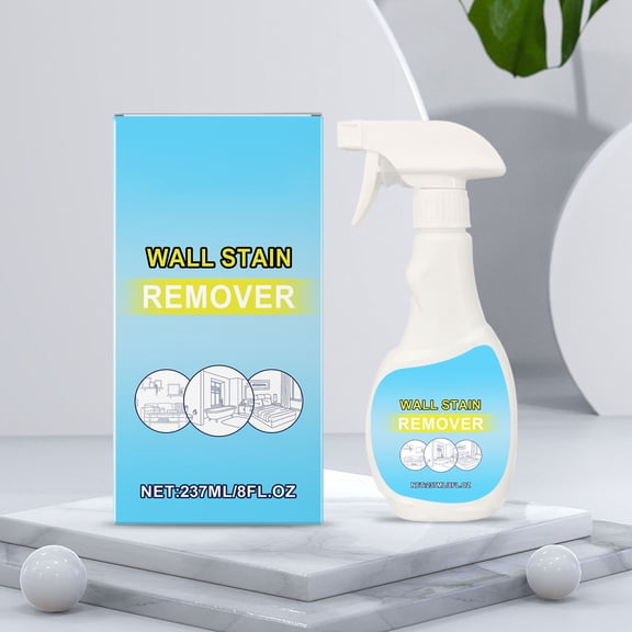 Powerful Wall Stain Remover Spray 237ml, Deep Penetrating Wall Cleaner for Dirt Mold Grime Marks, No Scrub Household Wall Cleaning Solution for Home Bathroom Kitchen