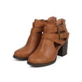 thumbnail image 5 of New Women Soda Scribe-S Leatherette Cut Out Buckle Chunky Heel Ankle Bootie, 5 of 5
