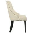 thumbnail image 5 of Beige Fabric Upholstered Dining Chairs with Black Solid Wooden Legs,Nailed Trim, Set of 2, 5 of 9