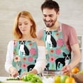 thumbnail image 3 of Green Boston Terrier and Flower Apron-Garden Aprons for Women with Pockets-Cotton Linen Waterproof Kitchen Cooking Gardening Aprons Adjustable for Kitchen,Cooking,BBQ and Salon 33x27 Inch, 3 of 7