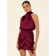 thumbnail image 1 of Nouvelle Mode Robe à Bretelles en satin Col halter Robe Courte à la Mode, 1 of 4