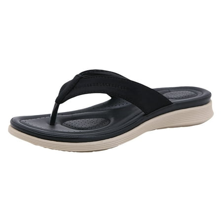 

Womens Sandals Comfortable Summer Casual Solid Colour Thick Bottom Beach Large Size Slope Heel Sandal Slippers