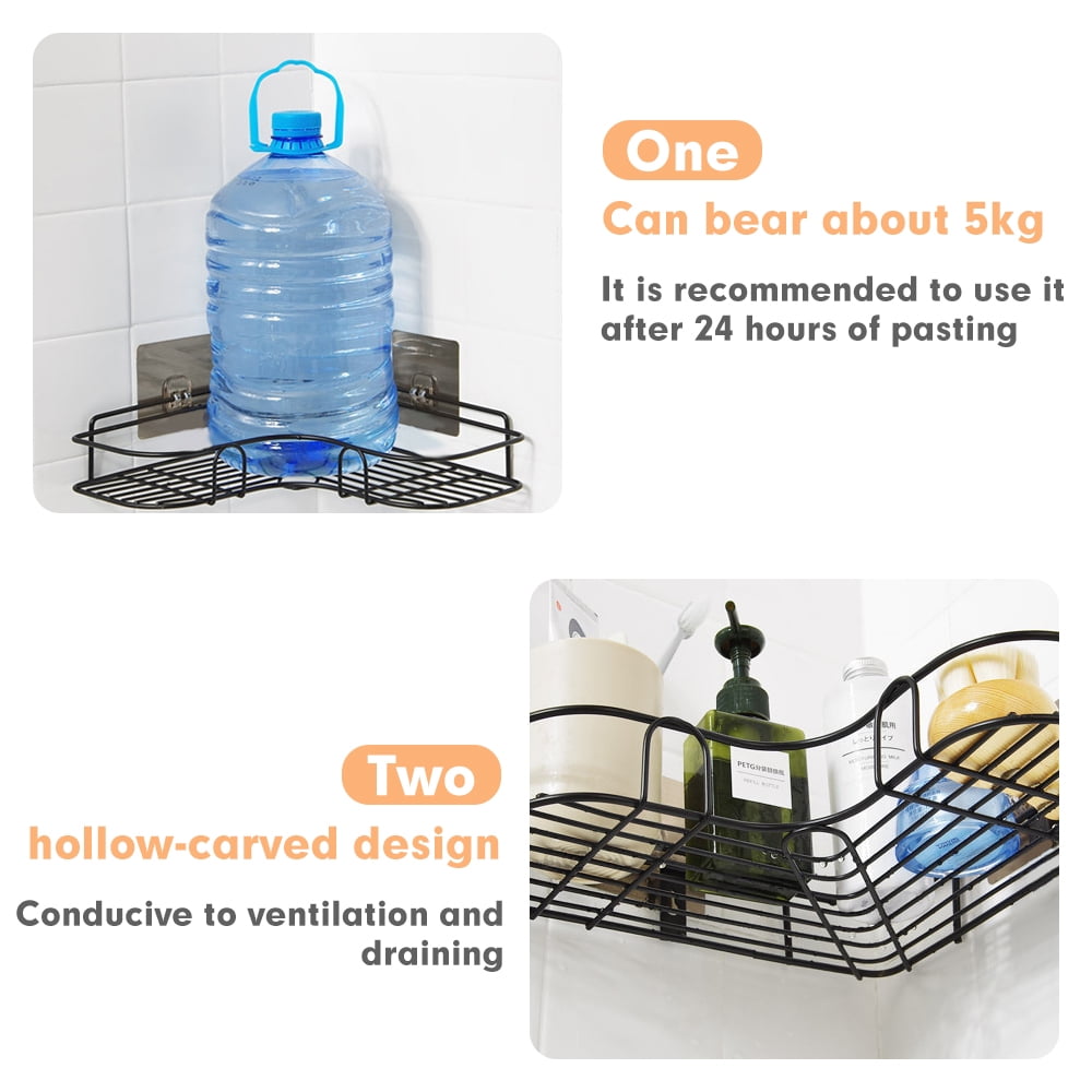 Corner Shower Caddy, Adjustable Metal Corner Bathroom Shelf, No Drilling  Wall Mounted Triangle