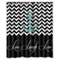 thumbnail image 1 of ABPHQTO Hipster Quotes Live Love Laugh en negro Colorblock Chevron con ancla Cortina de ducha Cortina de ducha impermeable 150x180 cm, 1 of 2