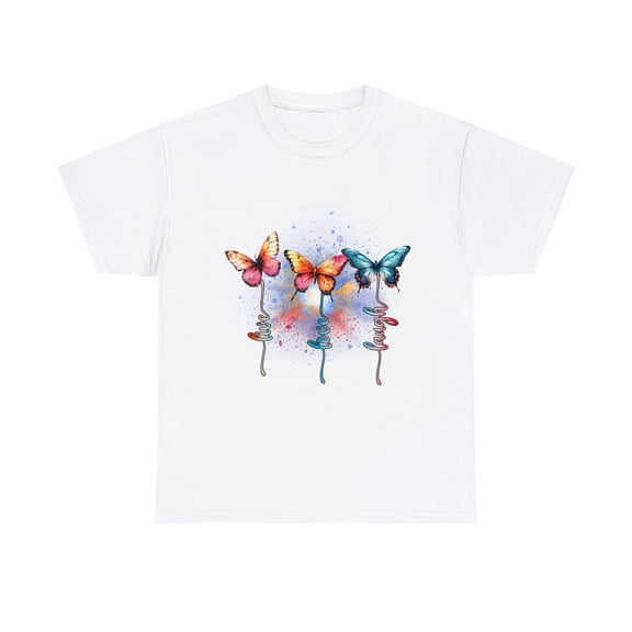 Live Love Laugh Butterfly Watercolor Hippie Shirt ID-0222-A7CR