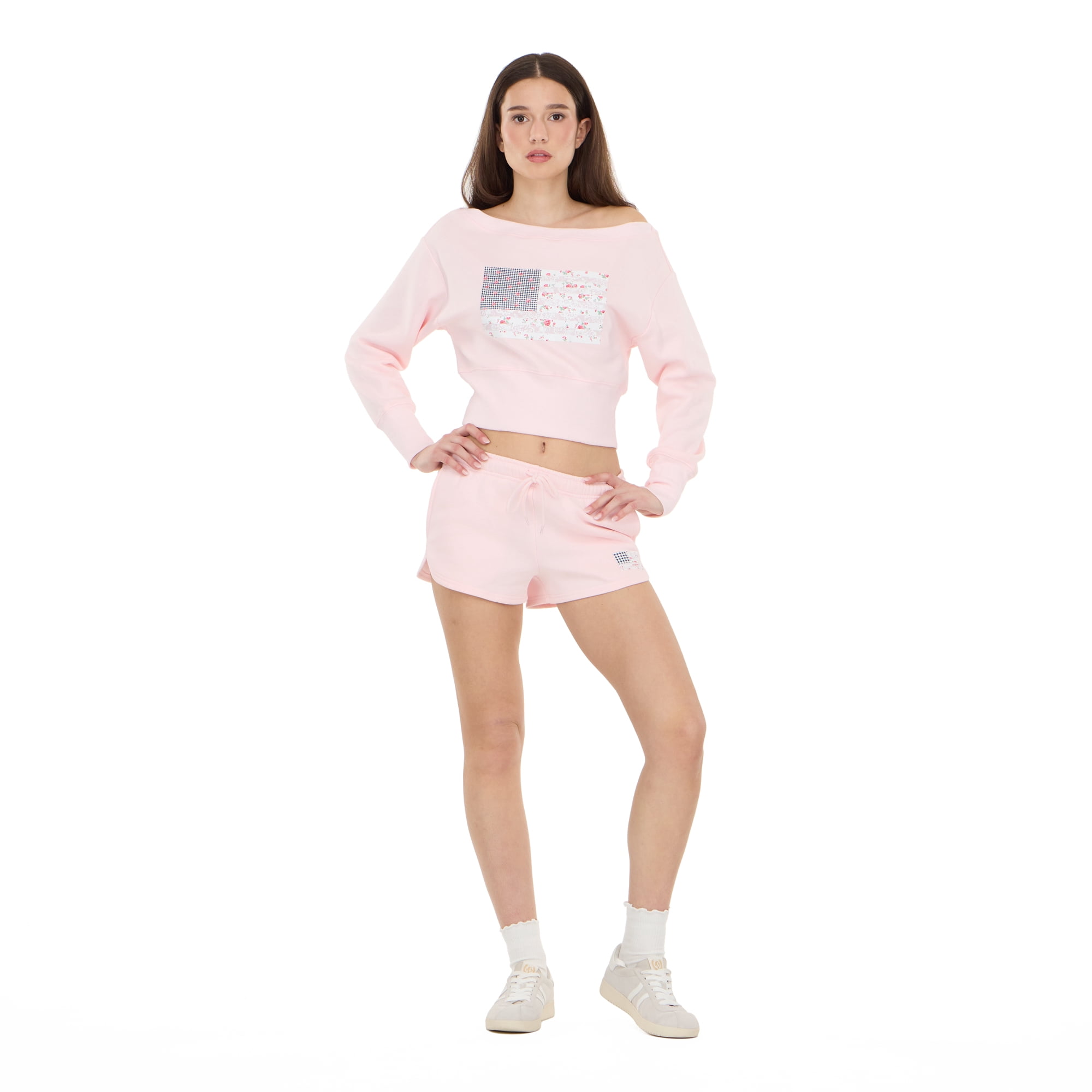 Forever 21 Women's Americana Off Shoulder Fleece Sweatshirt, Sizes XXS-XXL
