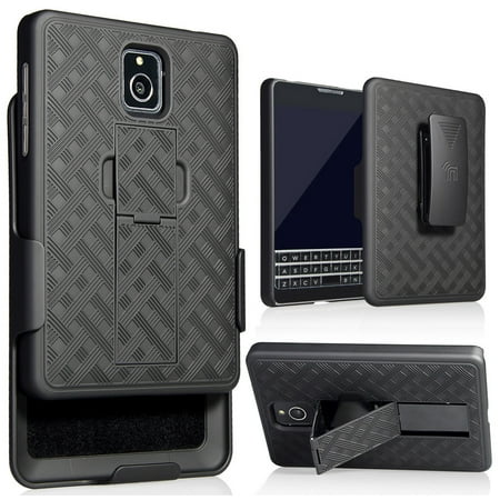 Blackberry Passport Holster Case, Nakedcellphone Black Kickstand Cover + Belt Clip Combo for Blackberry Passport (ONLY FOR AT&T VERSION, MODEL (Blackberry Passport Best Phone Ever)