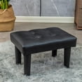 thumbnail image 1 of Ottoman Foot Rest, PVC Small Ottoman Foot Stool with Legs Modern Footstool Ottomans for Living Room Entryway Office, Black, 1 of 8