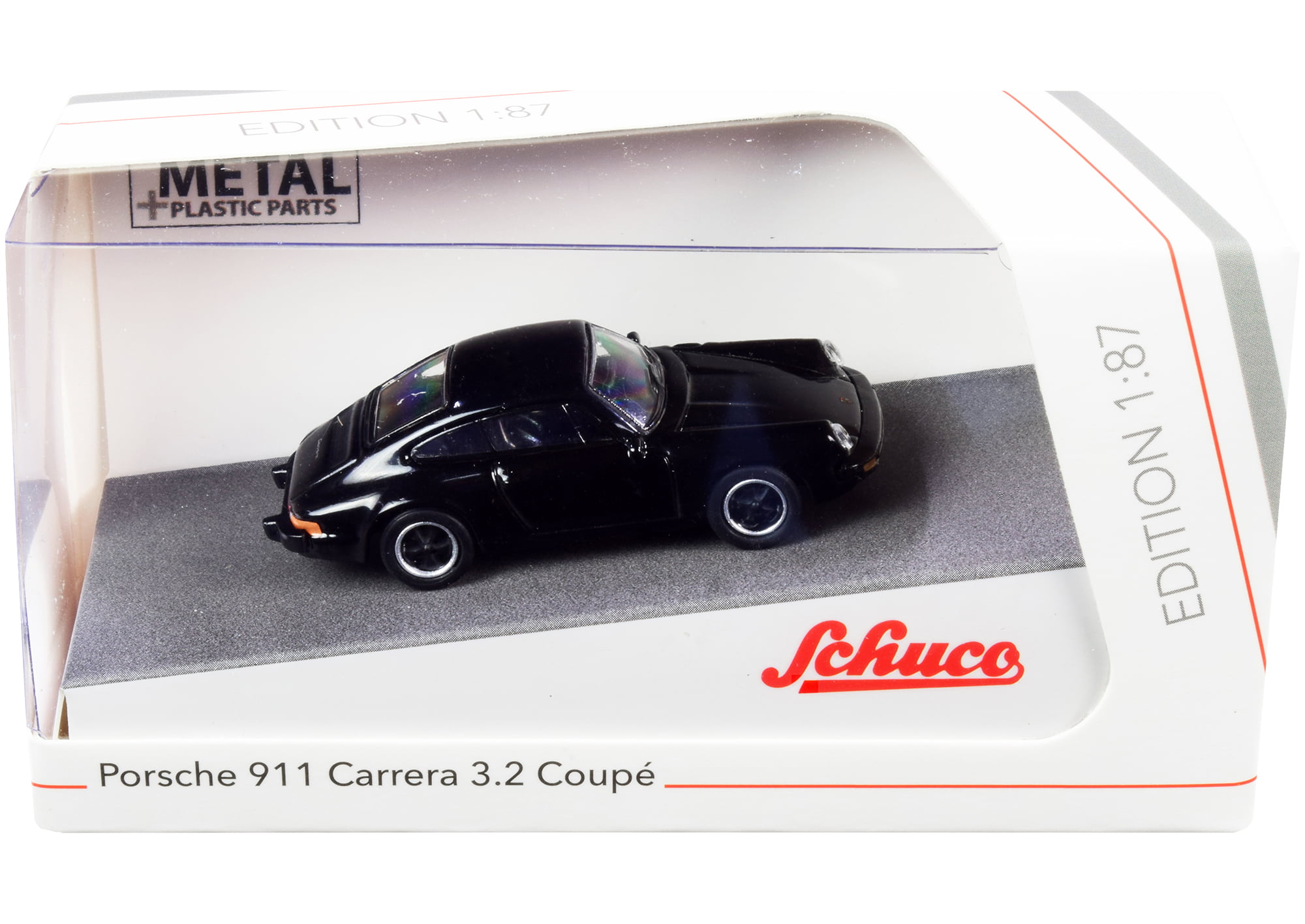 Porsche 911 Carrera 3.2 Coupe - Diecast Model Car Black Schuco 1:87 HO Scale 