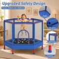 thumbnail image 3 of 55" Toddler Trampoline with Safety Net, SHINPT Kids Trampoline for Toddlers with No Gap Design, Indoor Trampoline for Kids Room, Livingroom, Mini Trampoline for Kids 3-8, Best Gift with Ocean Balls, 3 of 9