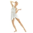 thumbnail image 2 of ZDHoor Womens Lyrical Dance Dress Contemporary Chiffon Ballet Leotard High Low Skirted Dancewear White XXL, 2 of 7