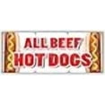 thumbnail image 2 of SignMission B-96 All Beef Hot Dogs 36 x 96 in. Banner Sign - All Beef Hot Dogs - Red Hots Weiner Franks Burgers Footlong, 2 of 4