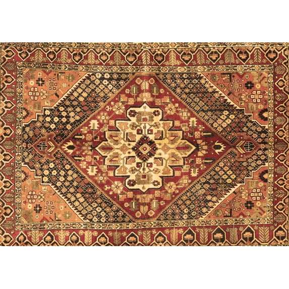 Ahgly Company Indoor Rectangle Persian Brown Traditional Area Rugs, 7' x 9'