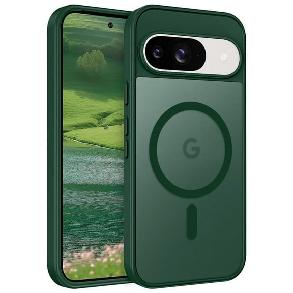 for Google 9/9 Pro/10/10 Pro Case Super Magnetic [Compatible with MagSafe] TPU Protective Translucent Matte Smooth Phone Case for Goole 10/10 Pro, Green