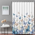 thumbnail image 2 of Bathroom Shower Curtain Abstract Country Butterfly Waterproof Shower Curtains with Hooks, Blue Yellow Farmhouse Animal Bath Curtains Bathtub Curtain Home Decor 72x84in, 2 of 9