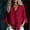 Wine, variant on QUNYINEY Long Sleeve Going Out Tops for Women Cotton Linen Button Down Shirt Loose Fit Solid Casual V Neck Vintage Womens Shirts