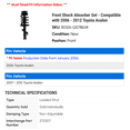 thumbnail image 2 of Front Shock Absorber Set - Compatible with 2006 - 2012 Toyota Avalon - TrueDrive, 2 of 2
