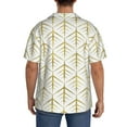 thumbnail image 3 of Sikiie White And Gold Geometry Men's Wrinkle Free Untucked Cuban Shirt Business Casual Button Down Shirts Short Sleeve ShirtMedium, 3 of 5