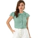 thumbnail image 1 of Blusa de trabajo de Algodón con cuello de Corbata y volantes Allegra K Azul XS, 1 of 6