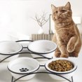 thumbnail image 4 of Juego de cuencos de cerámica para mascotas – Cuencos de agua para gatos y perros con soporte de metal antideslizante – Juego de cuencos, 4 of 5