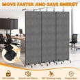 thumbnail image 6 of Eosunjian 3-Panel Folding Room Divider,Rolling Soundproof Privacy Screen with Wheels,Fiberboard,Dark Gray,72x66in, 6 of 12