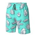 thumbnail image 5 of Kll Seashell And Starfish Men'S Casual Summer Beach Shorts Hawaiian Shorts With Pockets-Medium, 5 of 9