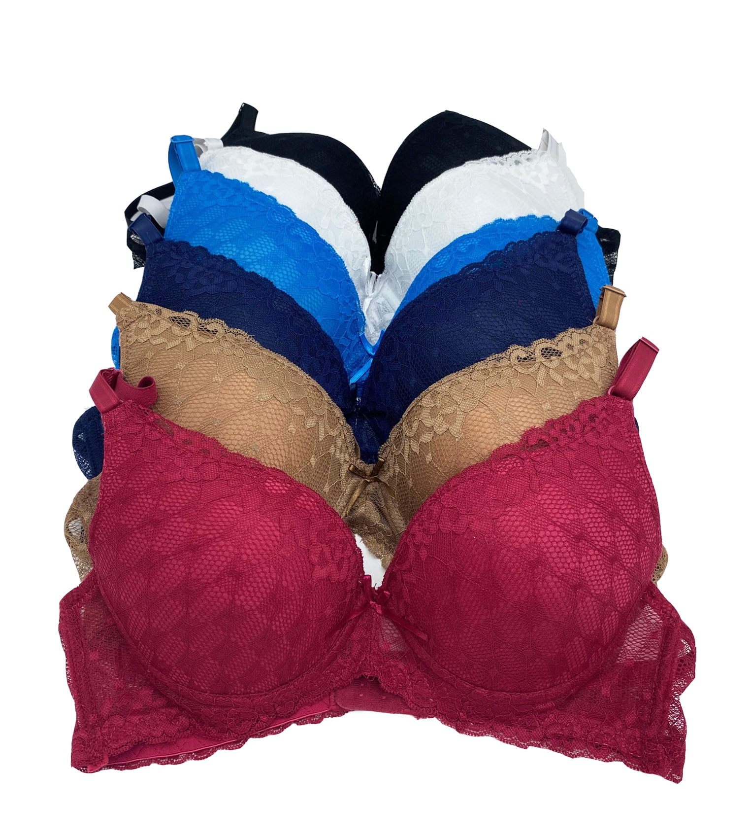 6 Packs Pushup Underwired Gentle Push Up Bra B and C Cup 36C  (83313-52R3/56LE2) 