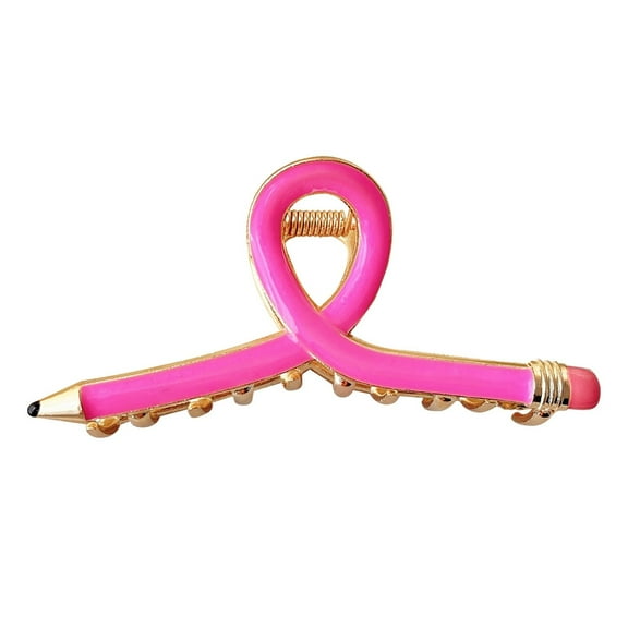 Pencil Hair Clips for Back to School - Cute Nonslip Hair Clamps Ideal for Thick and Thin Styling for Teachers and Everyday Use
