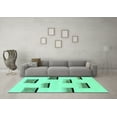 thumbnail image 3 of Ahgly Company Machine Washable Indoor Rectangle Solid Turquoise Blue Modern Area Rugs, 7' x 9', 3 of 4