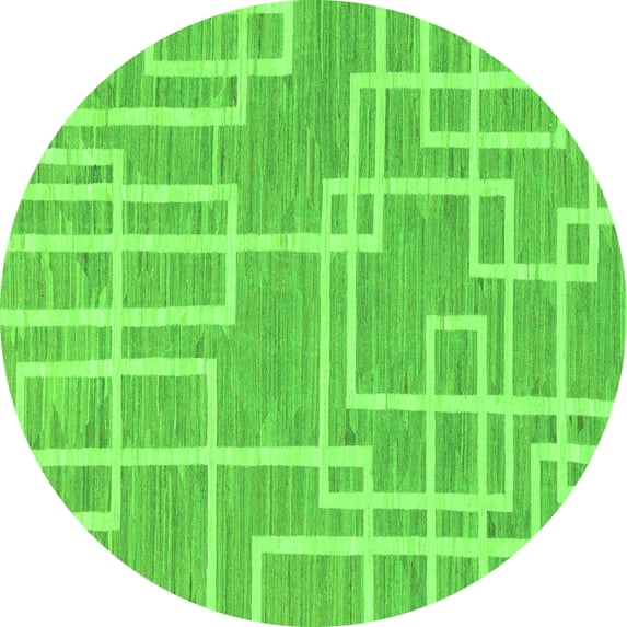 Ahgly Company Indoor Round Abstract Green Modern Area Rugs, 6' Round
