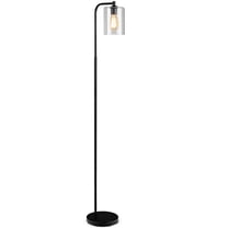 Gymax Industrial Floor Lamp Indoor Modern Tall Pole Lamp for Office w/ Glass Shade