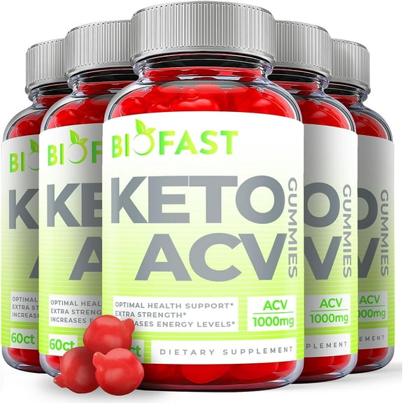 (5 Pack) Biofast Keto ACV Gummies - Apple Cider Vinegar Supplement for Weight Loss - Energy & Focus Boosting Dietary Supplements for Weight Management & Metabolism - Fat Burn - 300 Gummies
