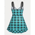 thumbnail image 2 of Tank Top Sin Espalda a Cuadros Tamaño Plus Rosegal  Camisetas sin mangas de talla grande, 2 of 5