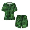 thumbnail image 4 of Lsque Natural Green Leaves Women's Short-Sleeved Pajama Set - 2 Piece Soft and Lightweight Sleepwear Set-X-Large, 4 of 9