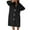 A-Black, variant on Gytharion Fleece Nightgowns for Women Winter Warm Plush Sleepshirt Cute Solid Bow Pullover Mid-Length Nightdress Soft Cozy Ruffled Long Sleeve Crew Neck Sleepwear