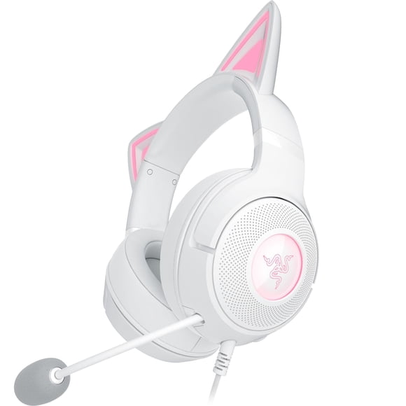 Razer Kraken Kitty V2 USB Wired Headset: Chroma RGB Kitty Ears - Stream Reactive Lighting - HyperClear Cardioid Mic - 40 mm Drivers - 7.1 Surround So