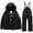 Black, variant on lnmuld Two Piece Outfits Boys Winter Ski Outfits Thermal Insulated Snowsuit Set for Extreme Cold Weather and Adventures Solid Color Size:10-11 Years