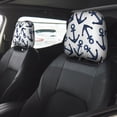thumbnail image 2 of Kdxio Navy Blue Anchors Pattern Print 2 Piece Car Head Rest Covers Set Auto Front/Rear Seats Headrest Cover Universal Fit Most Cars,Sedan, SUV, 2 of 9